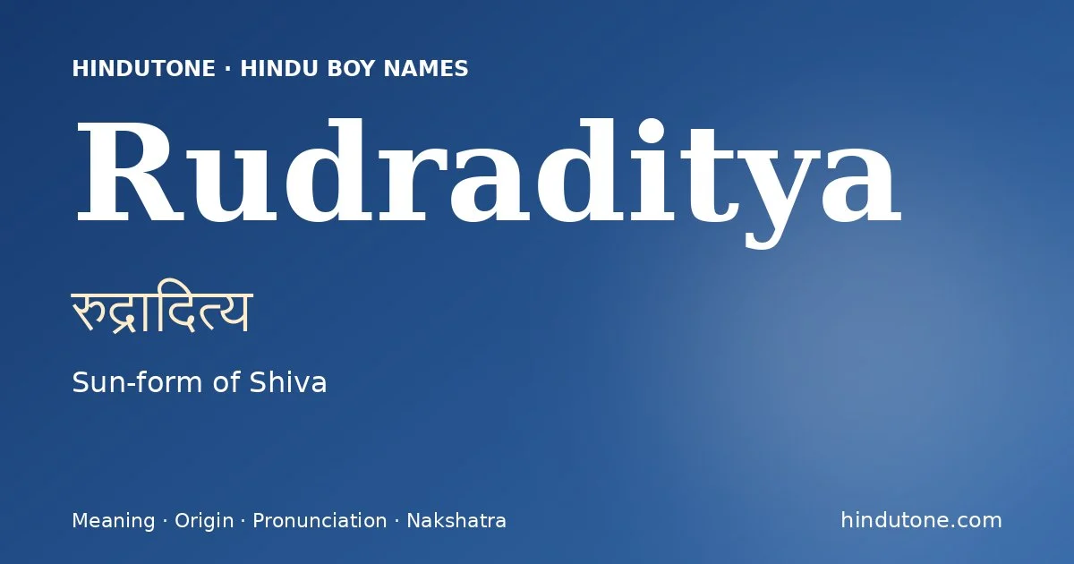 Rudraditya — Hindu Boy Names with R