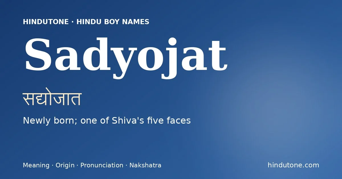 Sadyojat — Hindu Boy Names with S