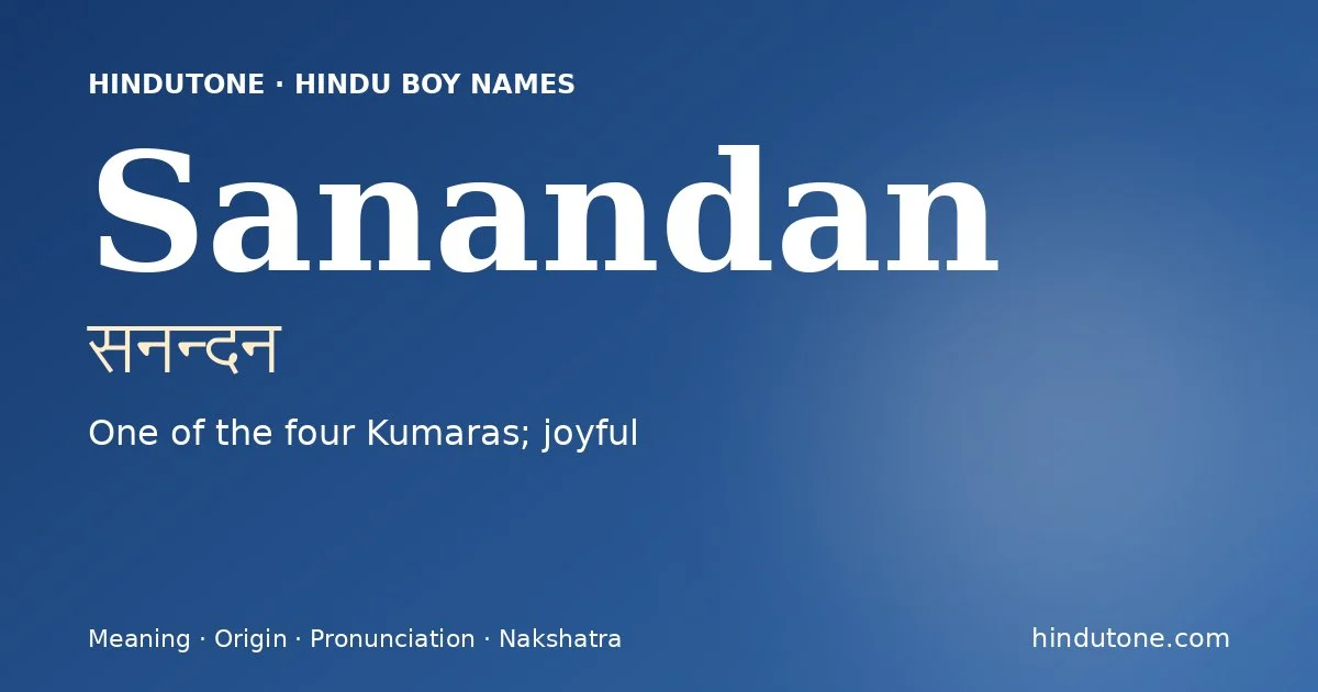 Sanandan — Hindu Boy Names with S