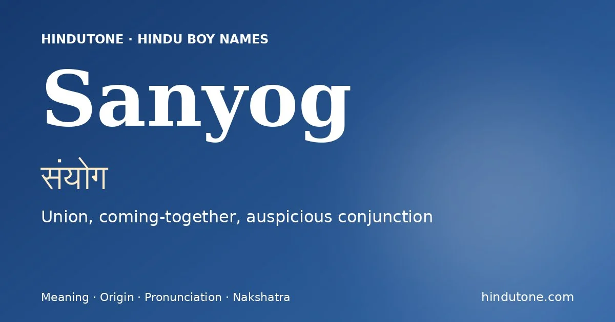 Sanyog — Hindu Boy Names with S