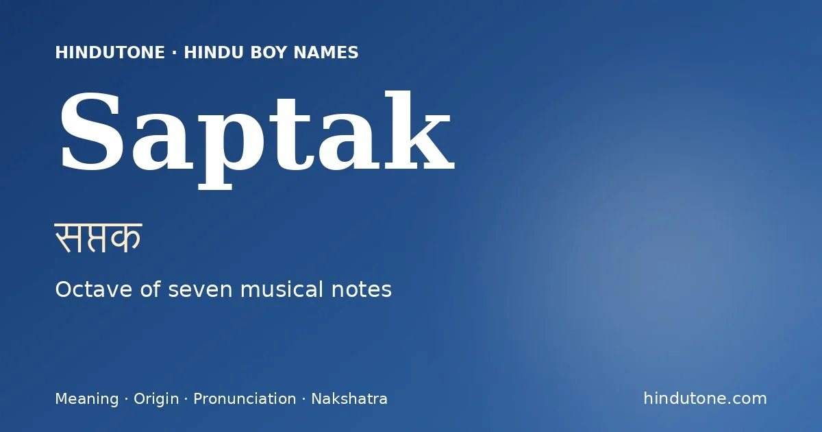 Saptak — Hindu Boy Names with S
