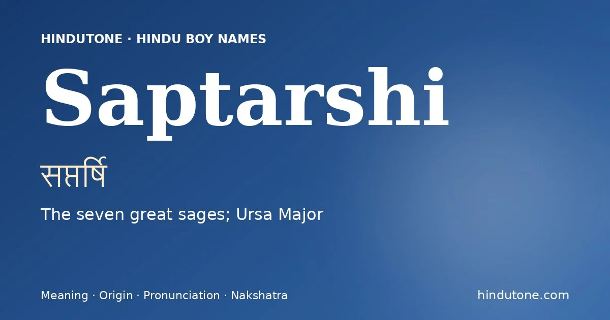 Saptarshi — Hindu Boy Names with S