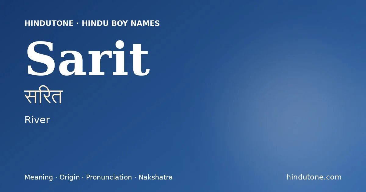Sarit — Hindu Boy Names with S