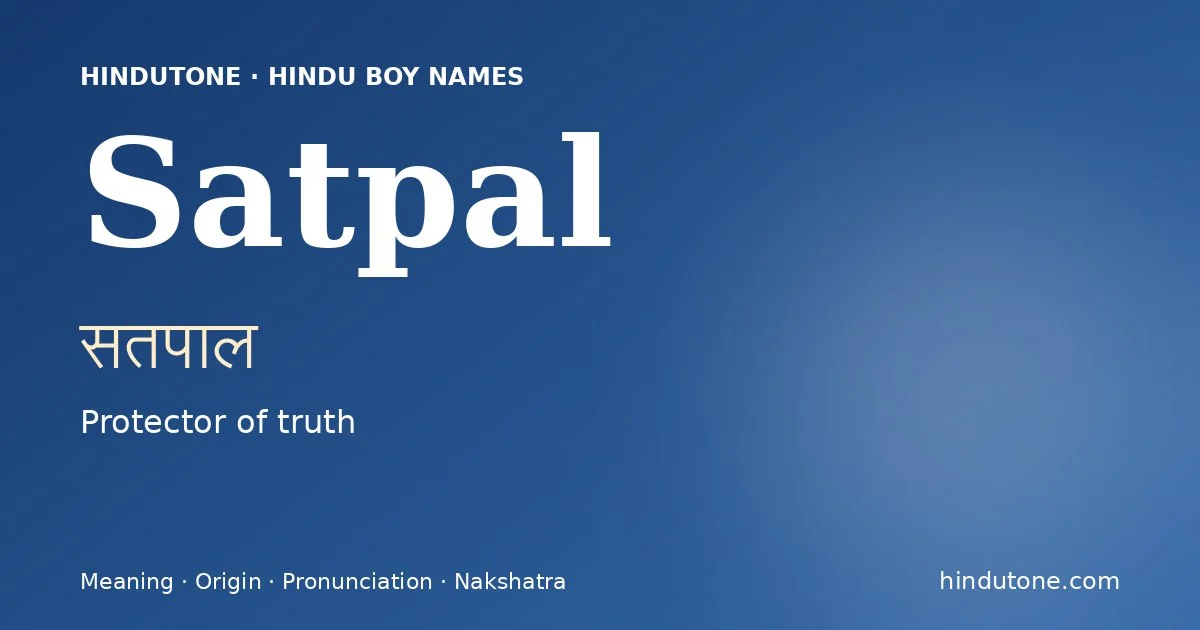 Satpal — Hindu Boy Names with S