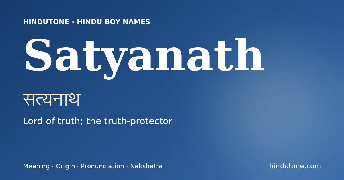 Satyanath — Hindu Boy Names with S