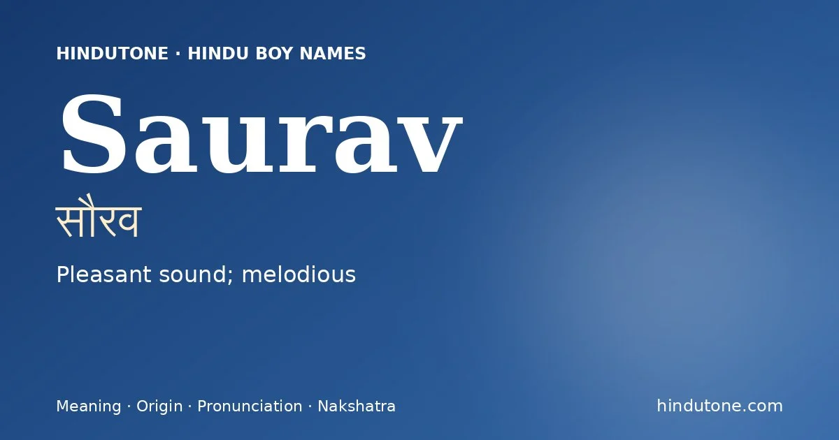 Saurav — Hindu Boy Names with S