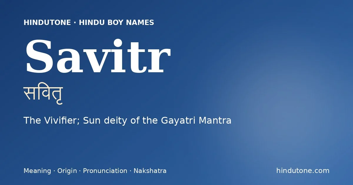 Savitr — Hindu Boy Names with S