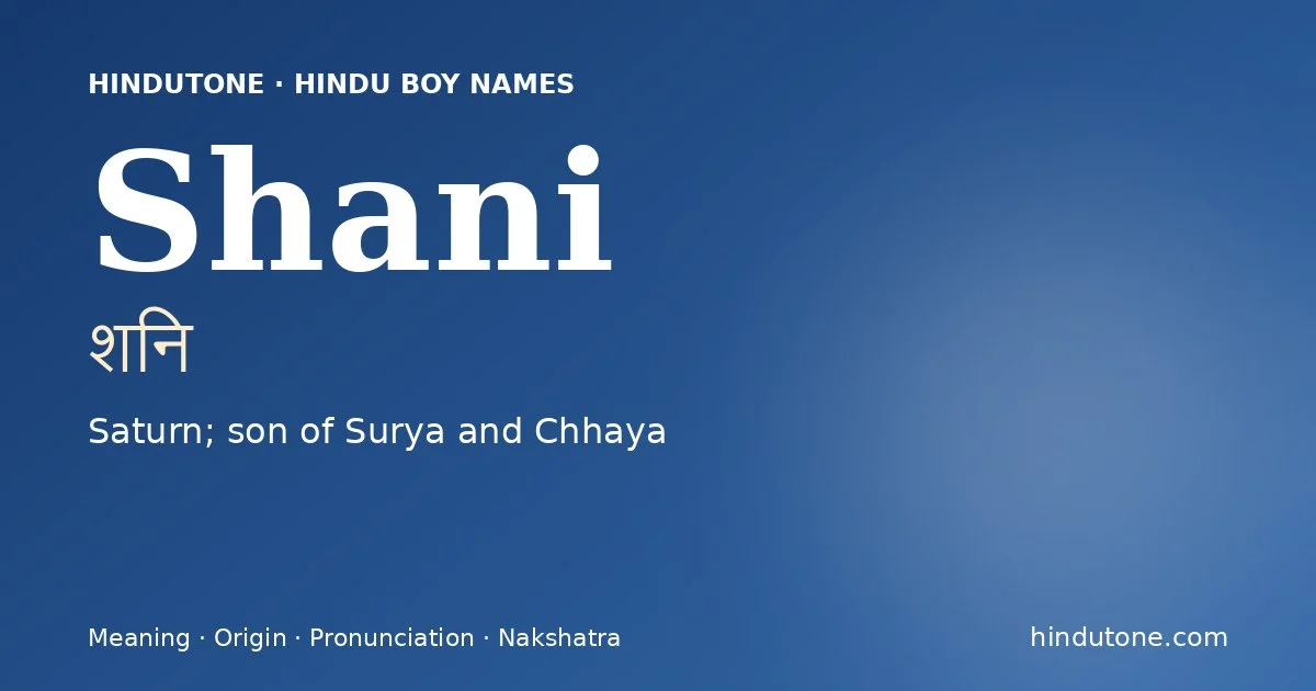 Shani — Hindu Boy Names with S