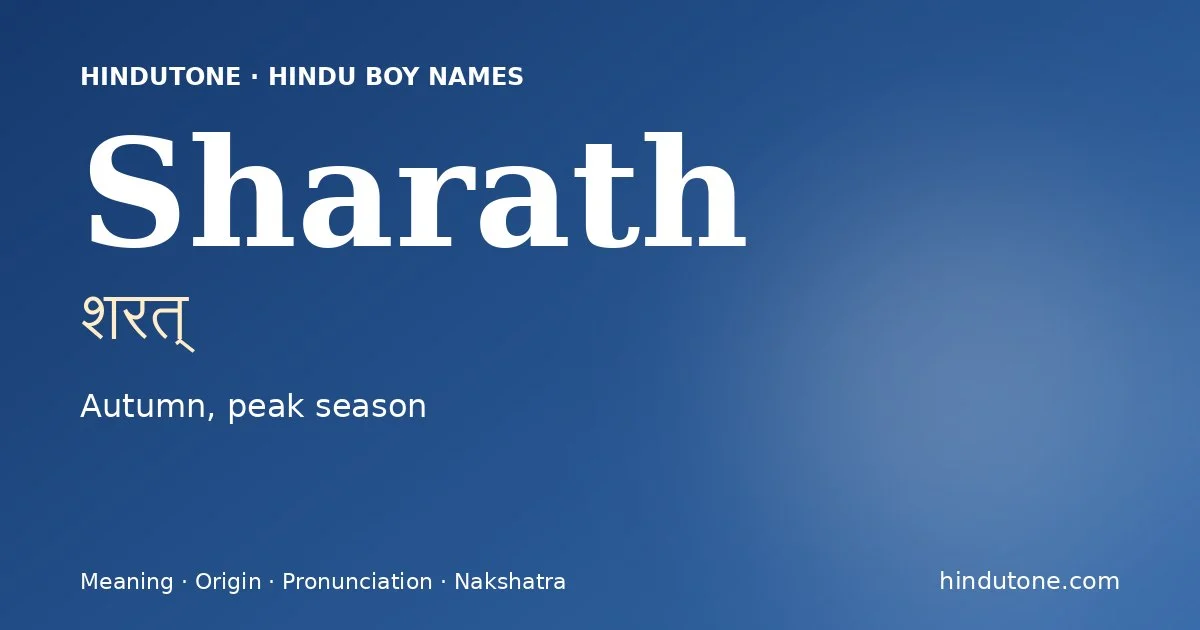 Sharath — Hindu Boy Names with S