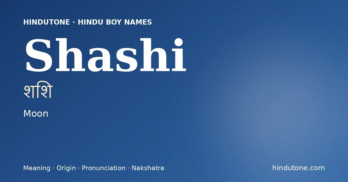 Shashi — Hindu Boy Names with S