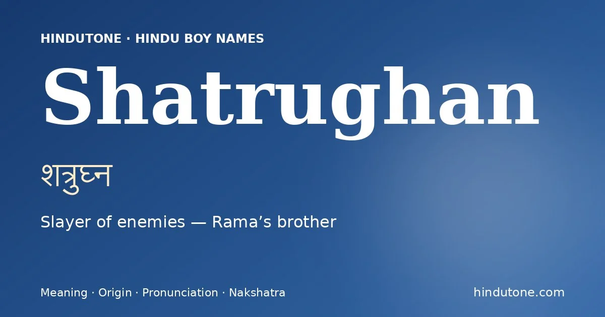 Shatrughan — Hindu Boy Names with S