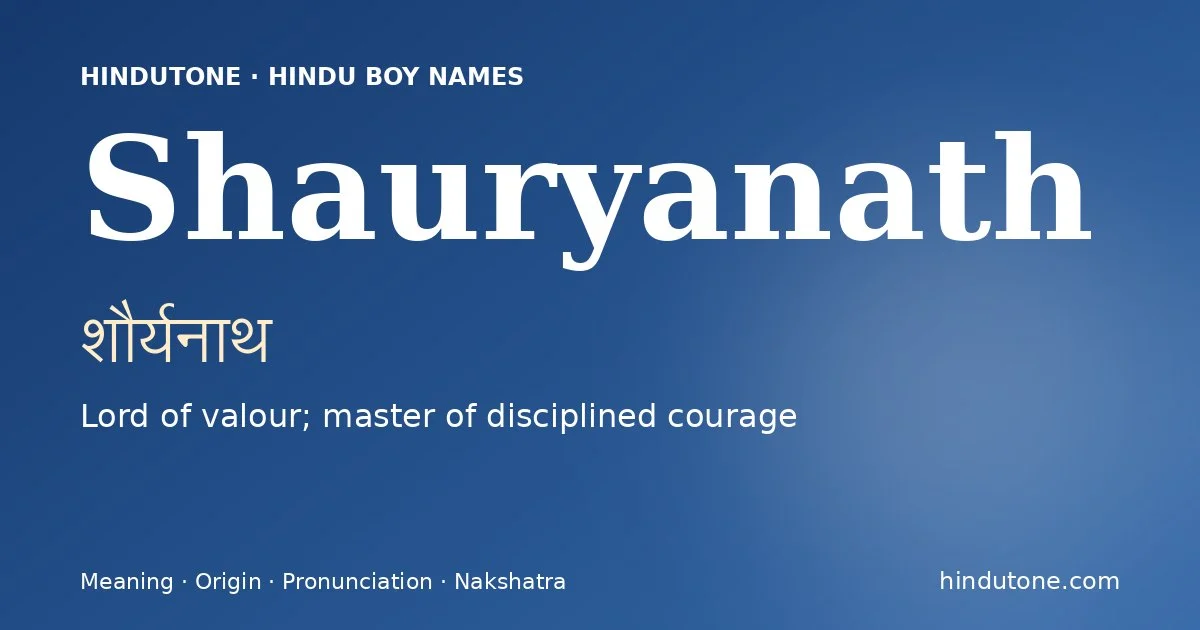 Shauryanath — Hindu Boy Names with S