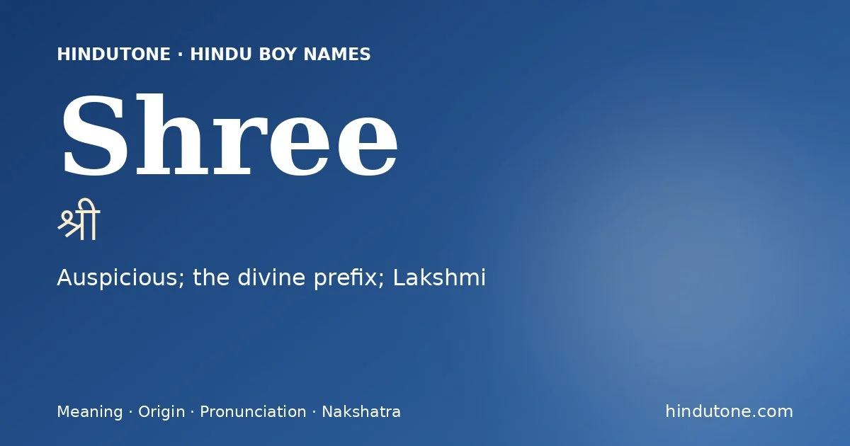 Shree — Hindu Boy Names with S
