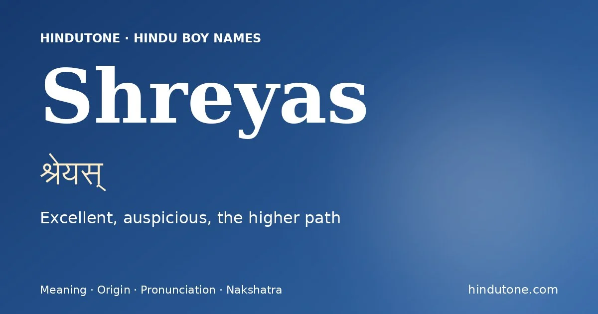 Shreyas — Hindu Boy Names with S