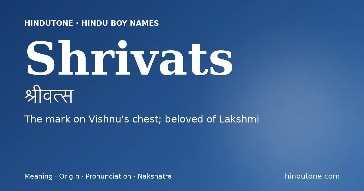 Shrivats — Hindu Boy Names with S