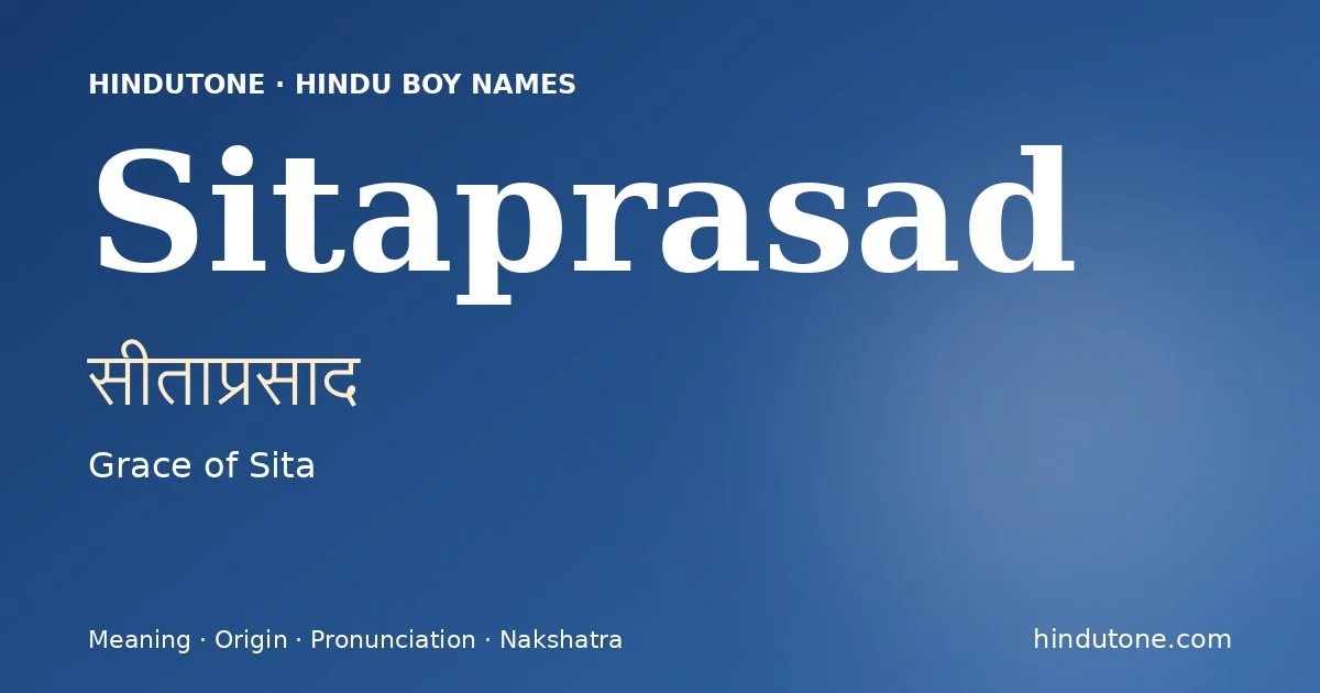 Sitaprasad — Hindu Boy Names with S