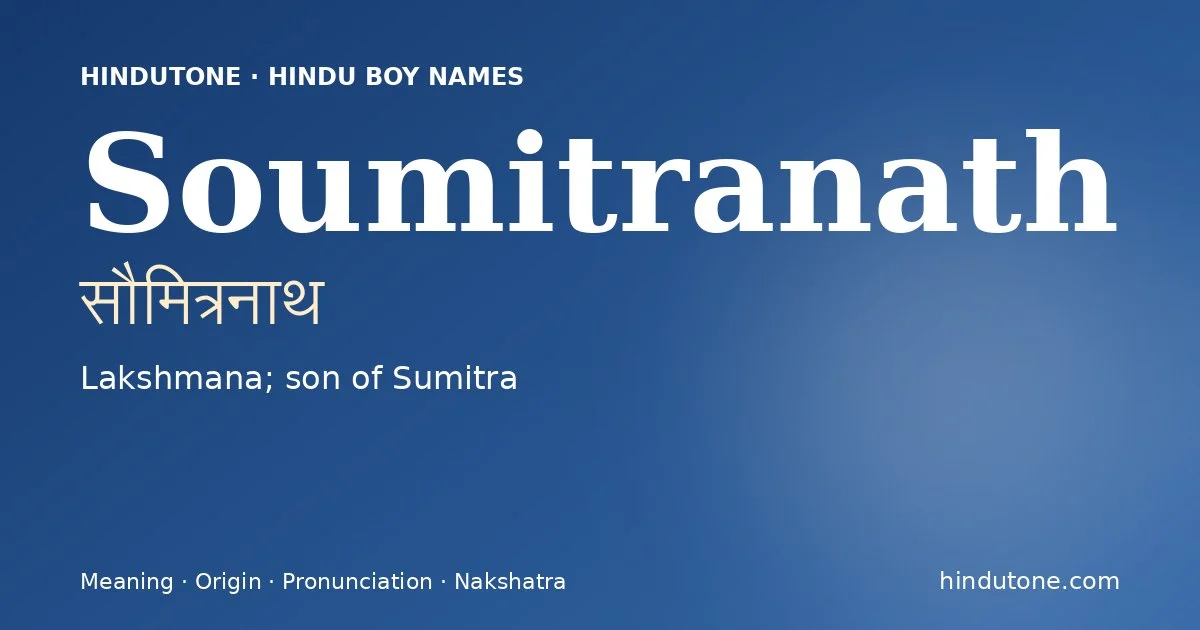 Soumitranath — Hindu Boy Names with S