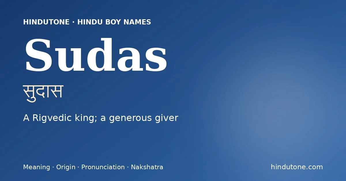 Sudas — Hindu Boy Names with S