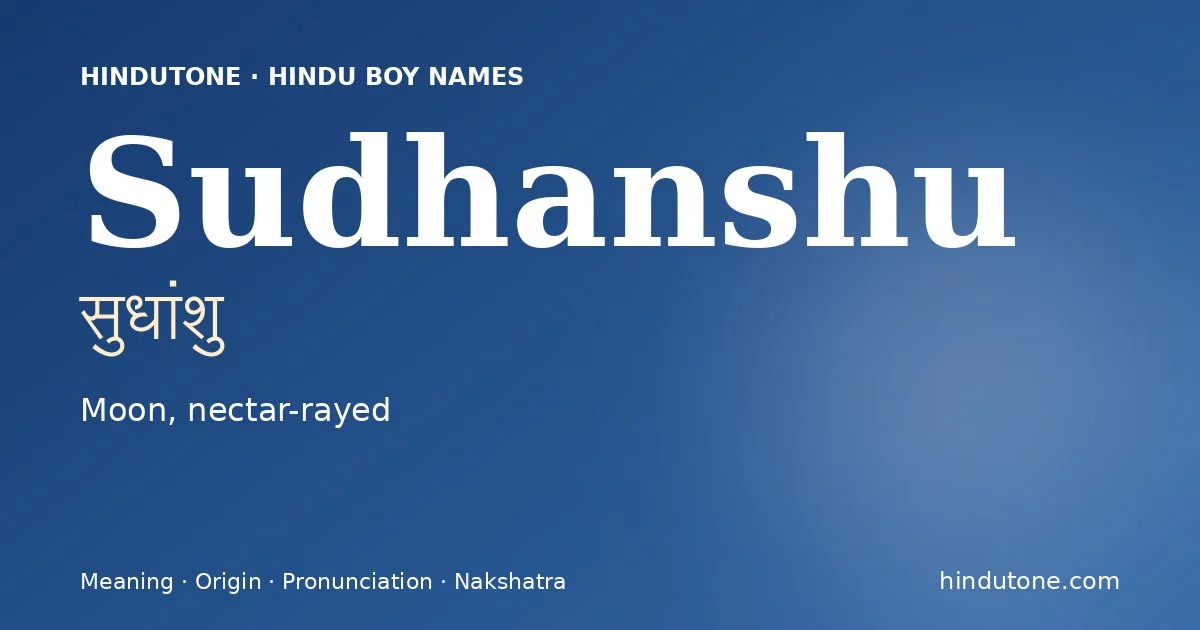 Sudhanshu — Hindu Boy Names with S