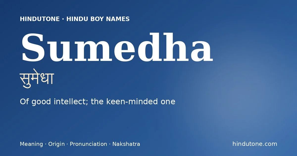 Sumedha — Hindu Boy Names with S
