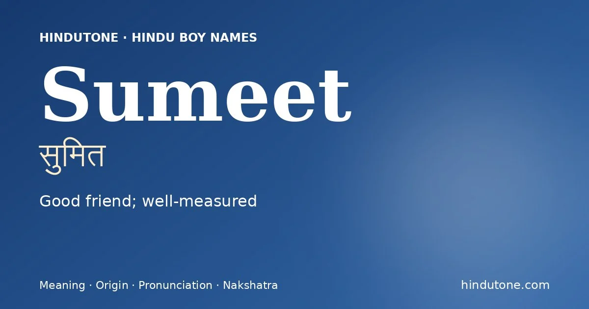 Sumeet — Hindu Boy Names with S