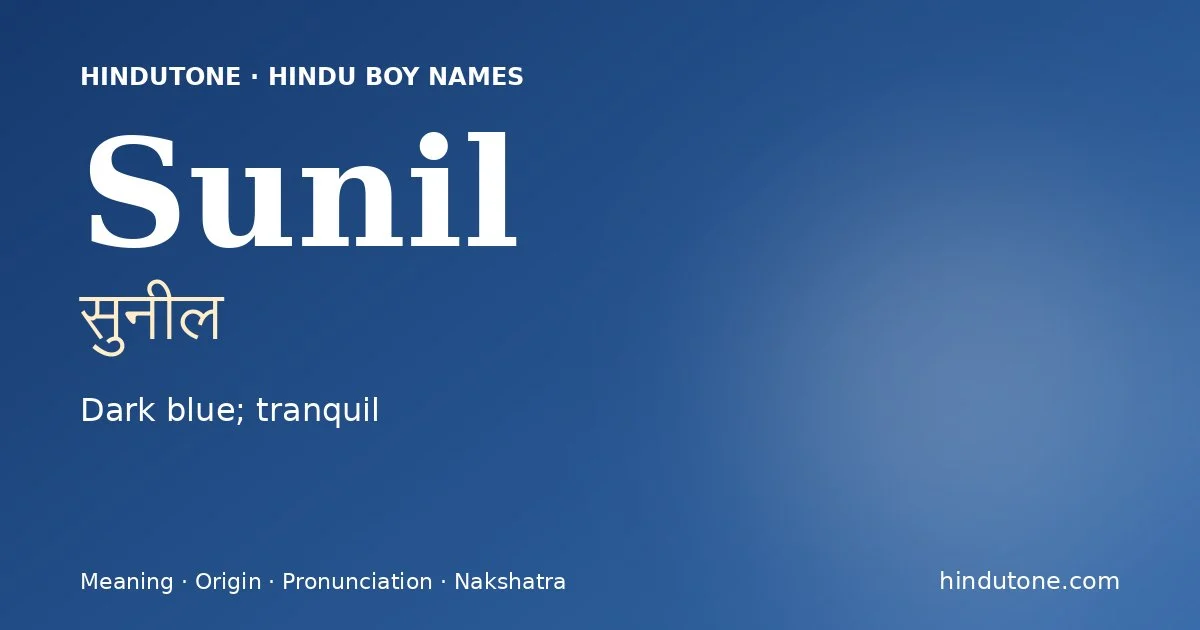 Sunil — Hindu Boy Names with S