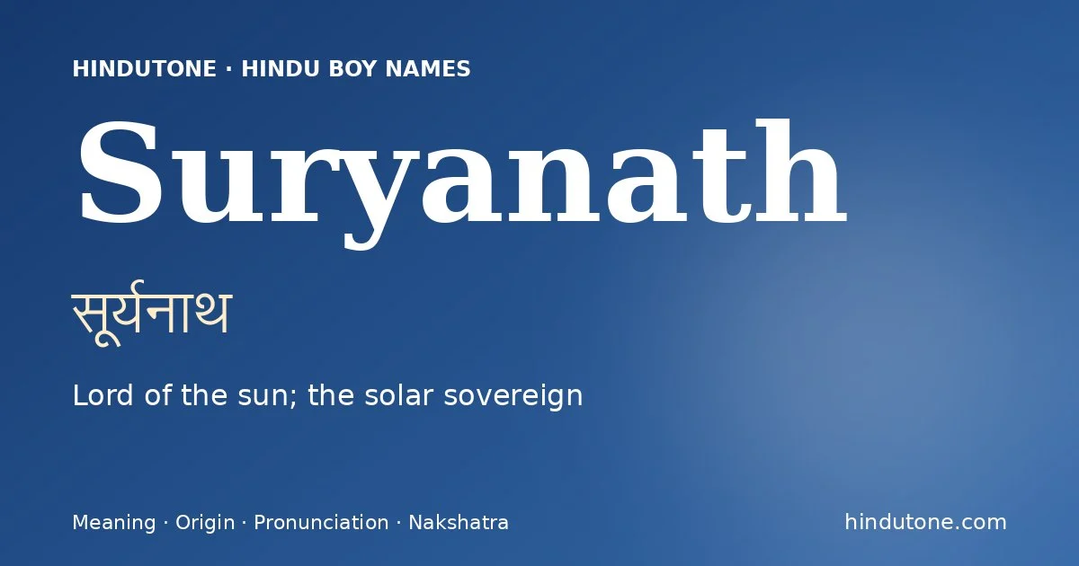 Suryanath — Hindu Boy Names with S