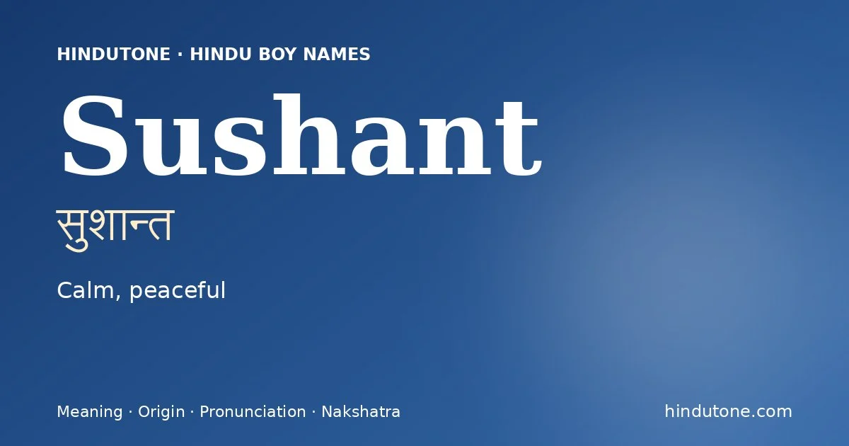 Sushant — Hindu Boy Names with S