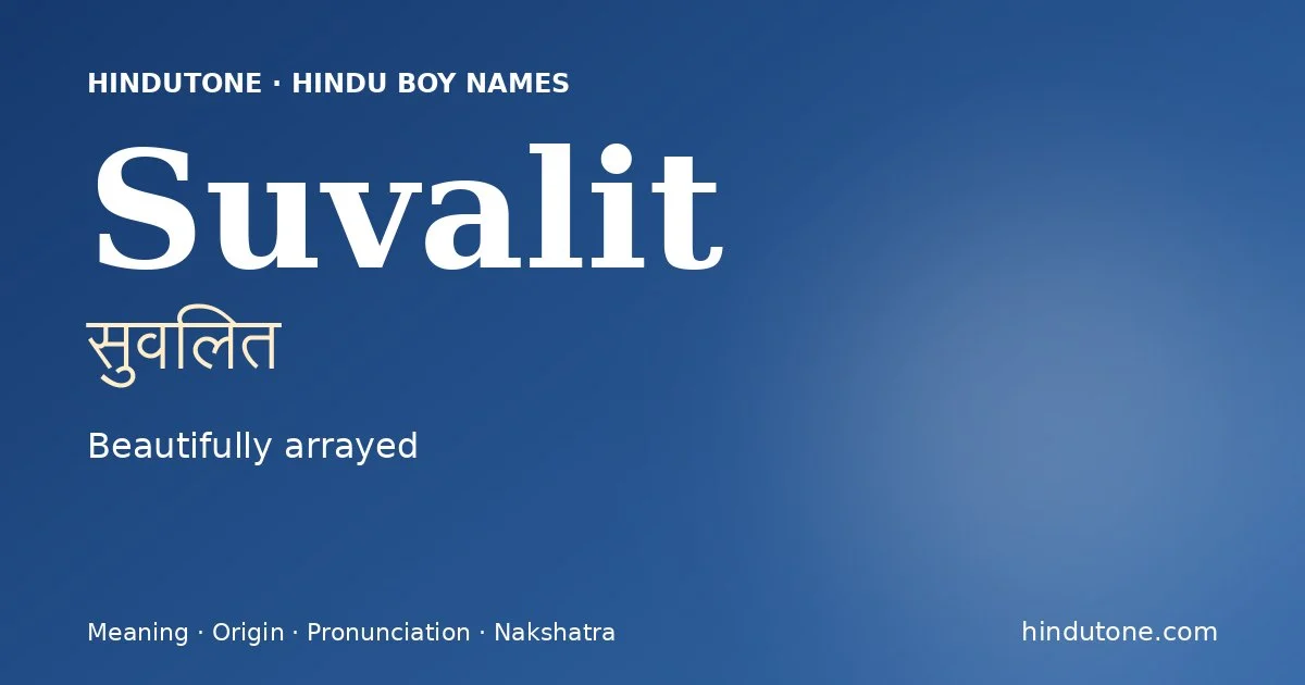 Suvalit — Hindu Boy Names with S
