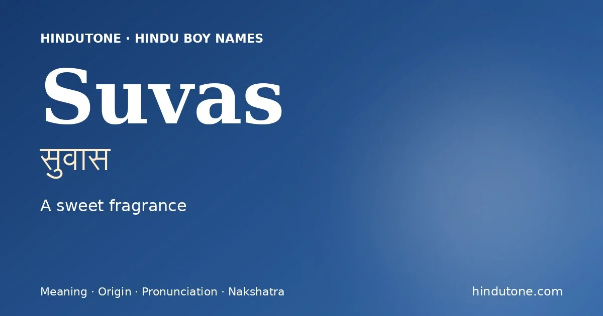 Suvas — Hindu Boy Names with S
