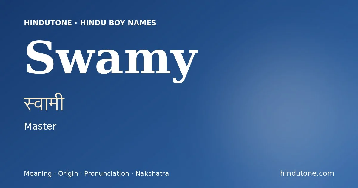 Swamy — Hindu Boy Names with S