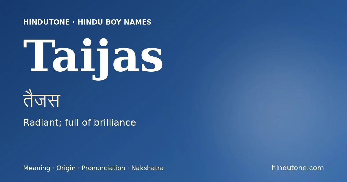 Taijas — Hindu Boy Names with T