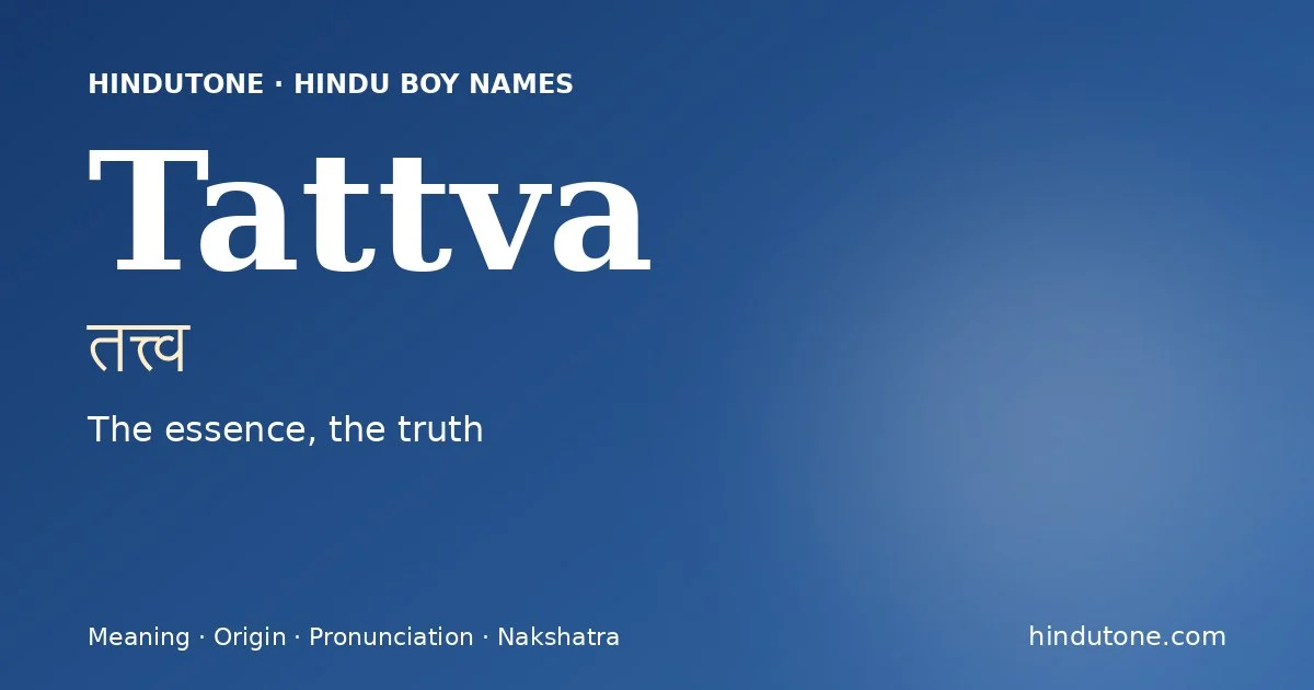 Tattva — Hindu Boy Names with T