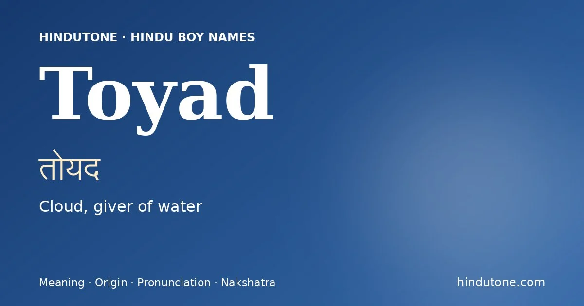 Toyad — Hindu Boy Names with T