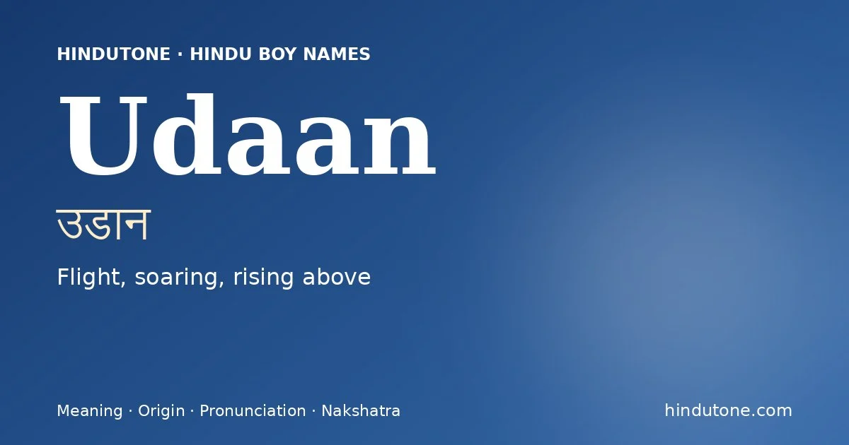 Udaan — Hindu Boy Names with U