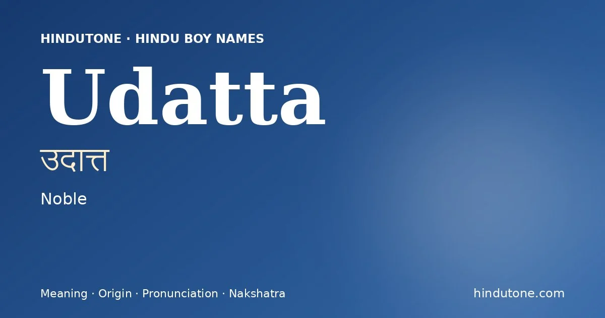 Udatta — Hindu Boy Names with U