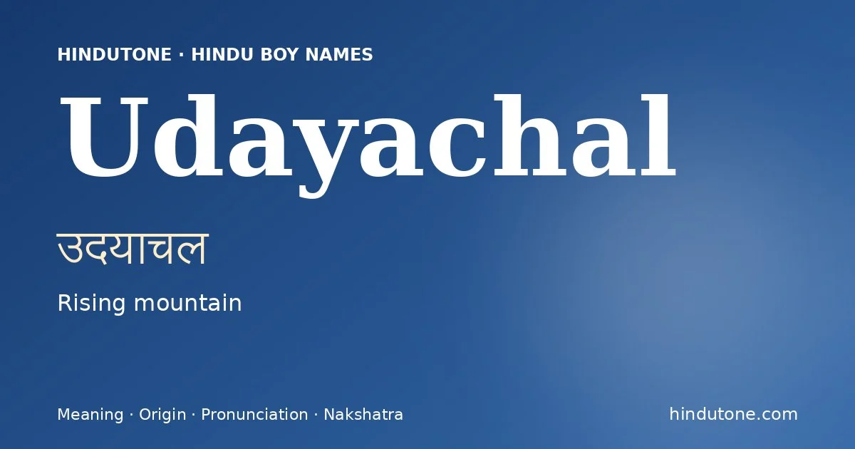 Udayachal — Hindu Boy Names with U