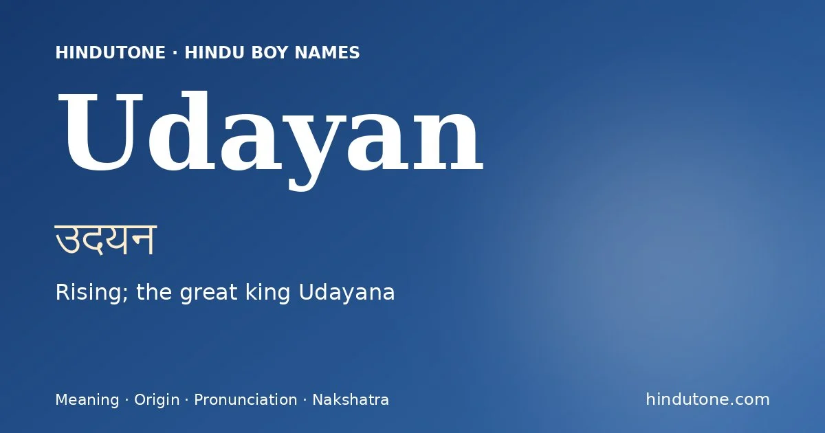 Udayan — Hindu Boy Names with U
