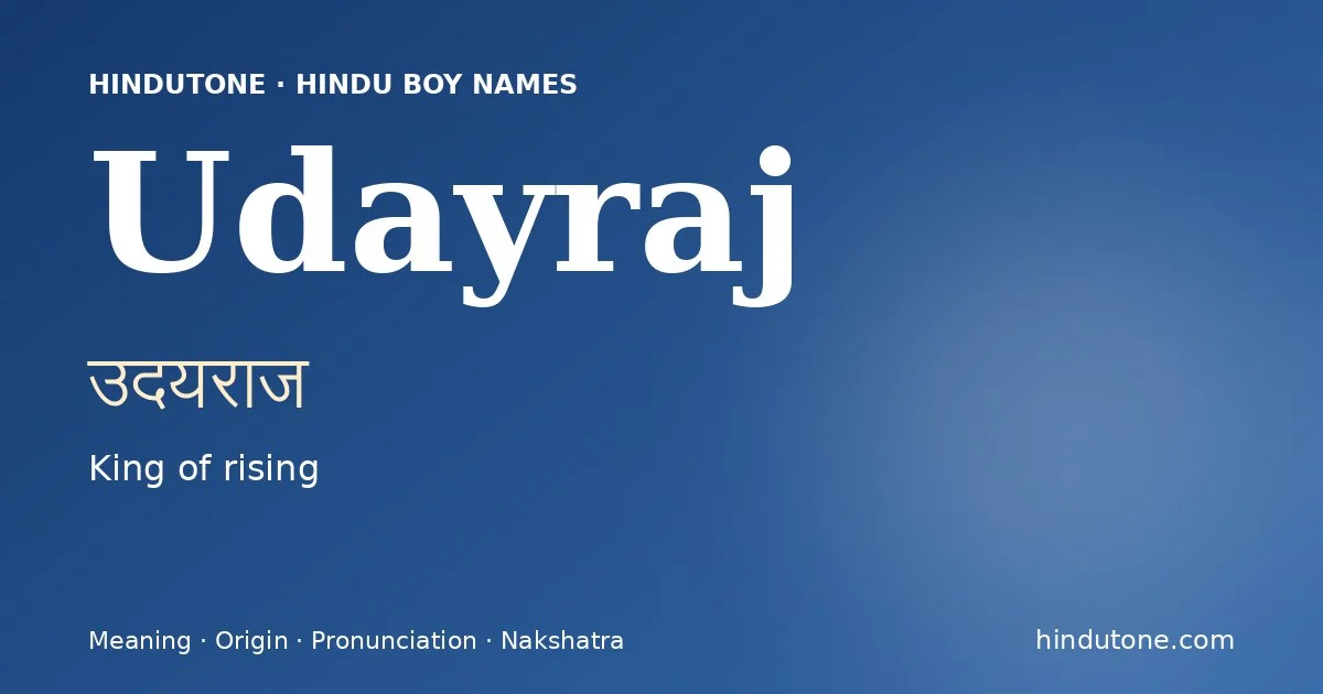 Udayraj — Hindu Boy Names with U