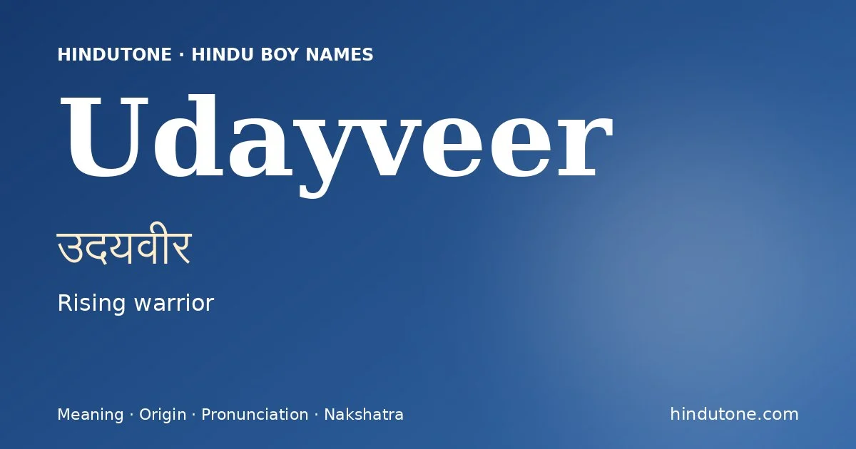Udayveer — Hindu Boy Names with U