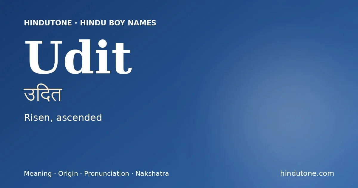 Udit — Hindu Boy Names with U