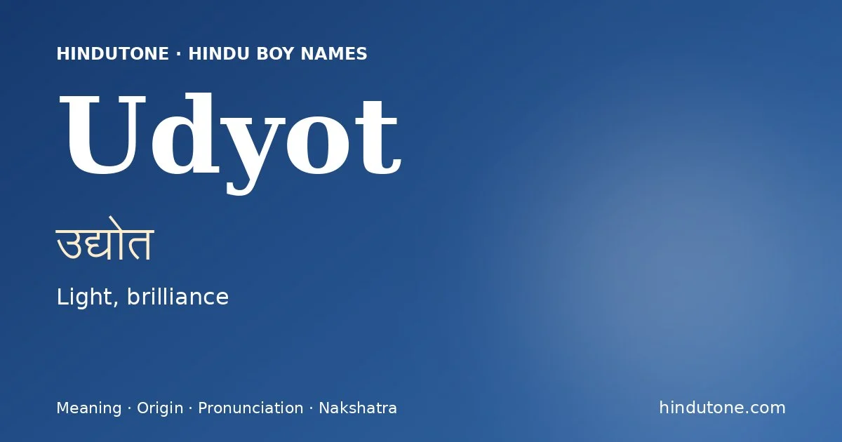 Udyot — Hindu Boy Names with U