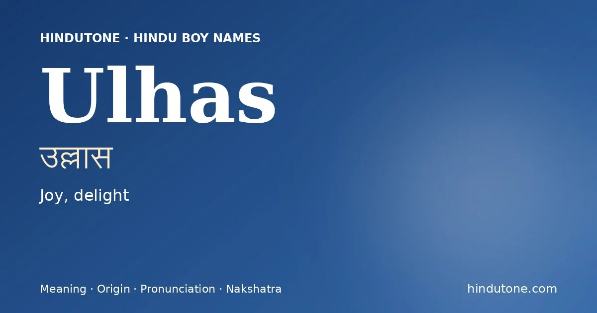 Ulhas — Hindu Boy Names with U