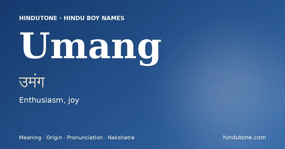 Umang — Hindu Boy Names with U