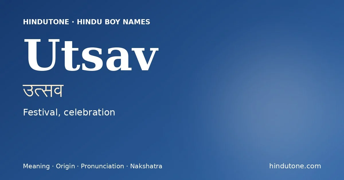 Utsav — Hindu Boy Names with U