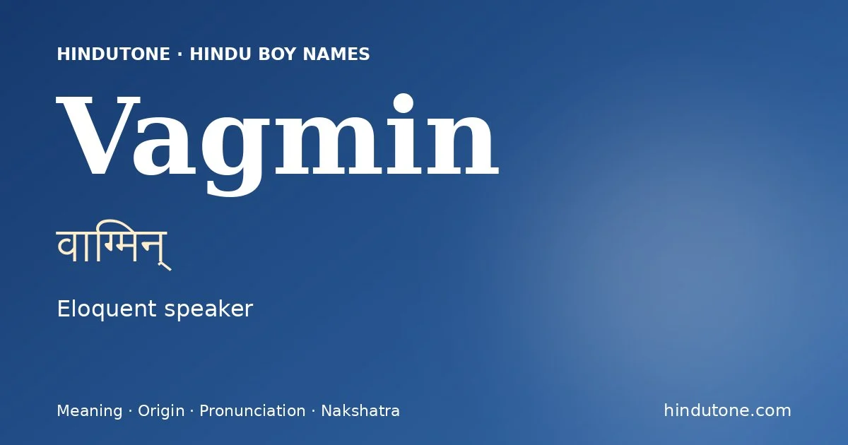 Vagmin — Hindu Boy Names with V