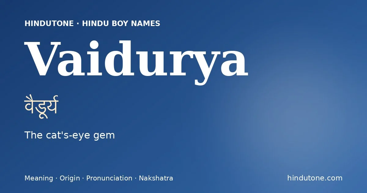 Vaidurya — Hindu Boy Names with V