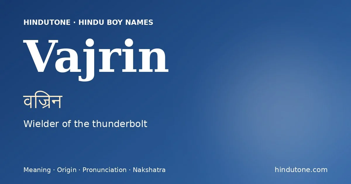 Vajrin — Hindu Boy Names with V