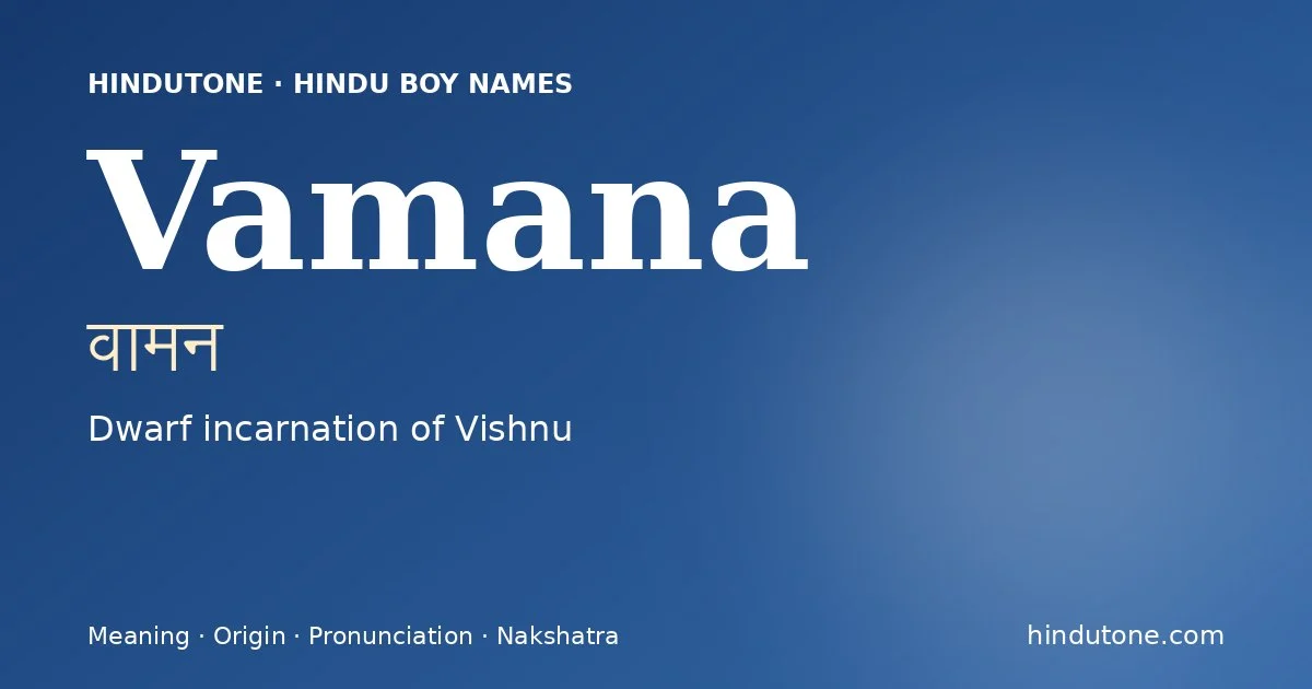 Vamana — Hindu Boy Names with V