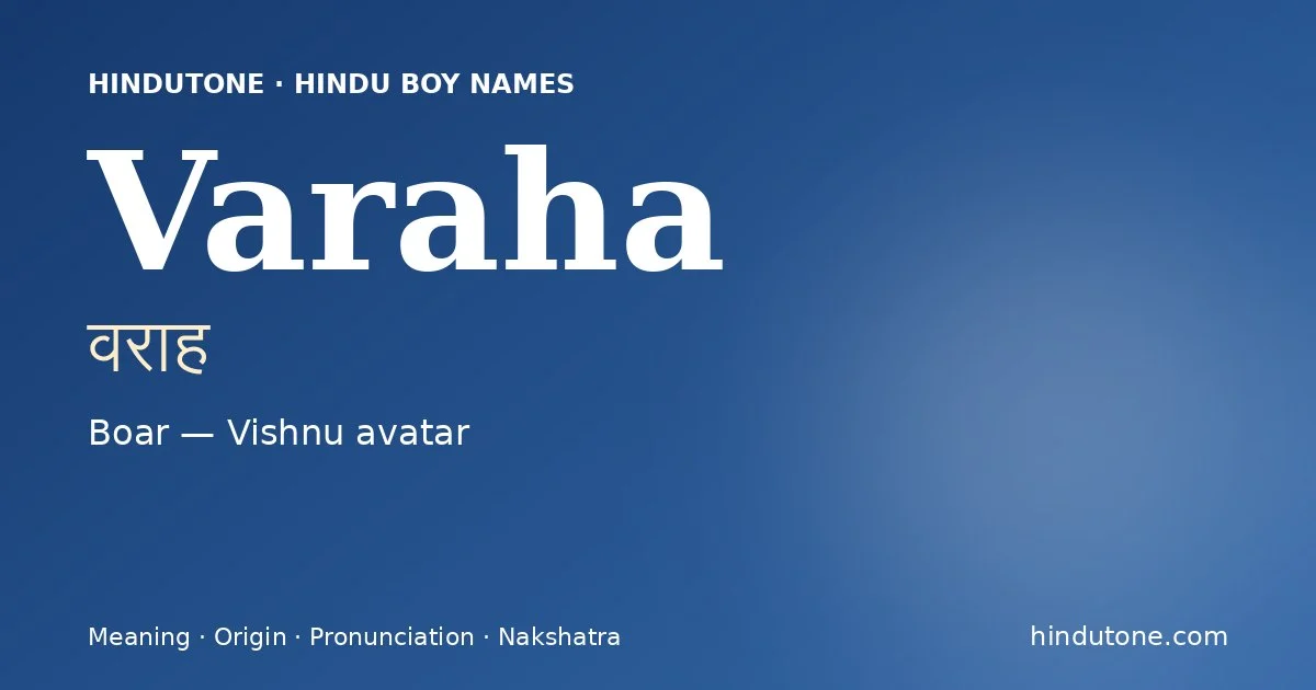 Varaha — Hindu Boy Names with V